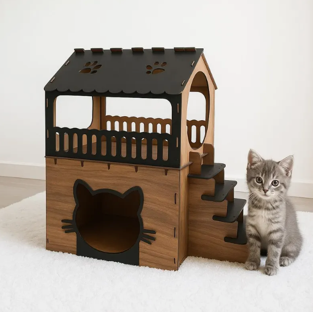 Designer Wooden Cat House