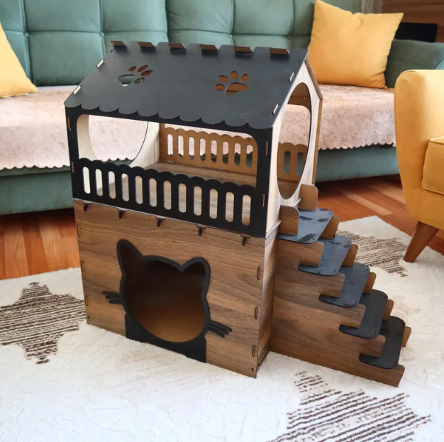 Designer Wooden Cat House